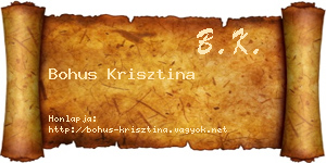 Bohus Krisztina névjegykártya